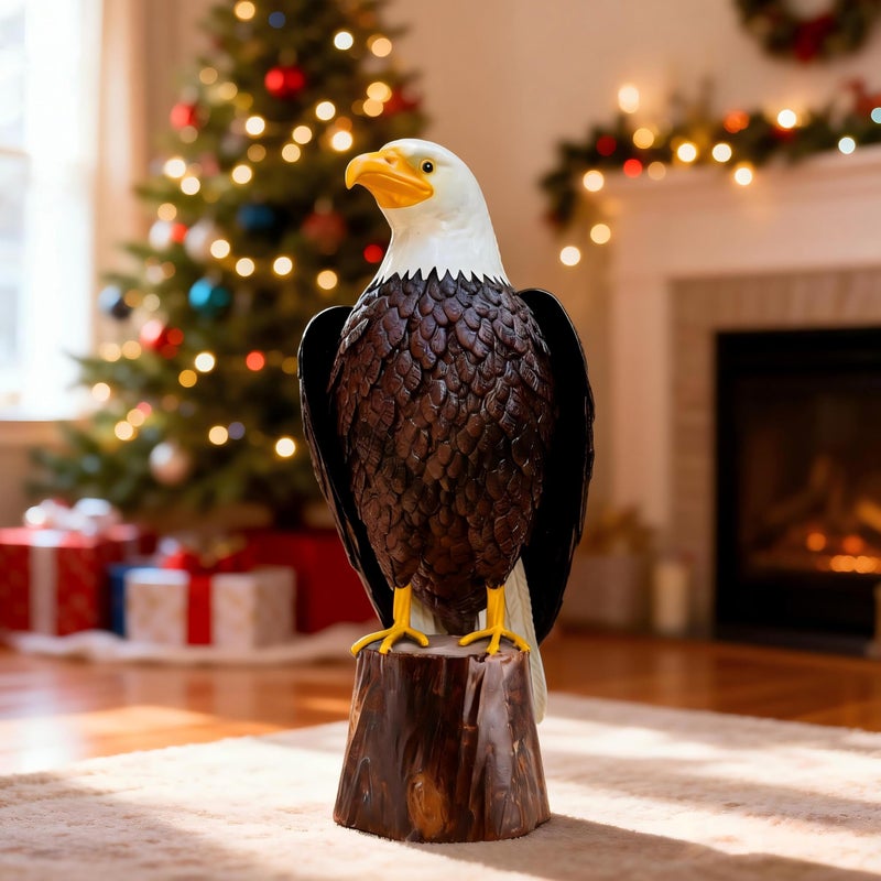 chisheen Bald Eagle Outdoor Metal Yard Art Statue and Sculpture for Garden Lawn Patio Living Room Decoration - Image 3